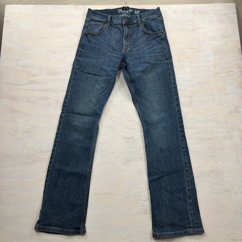 Wrangler Jeans Retro Slim Boot 30x34 Stretch Medium Wash Denim Mens 10WLT77LY